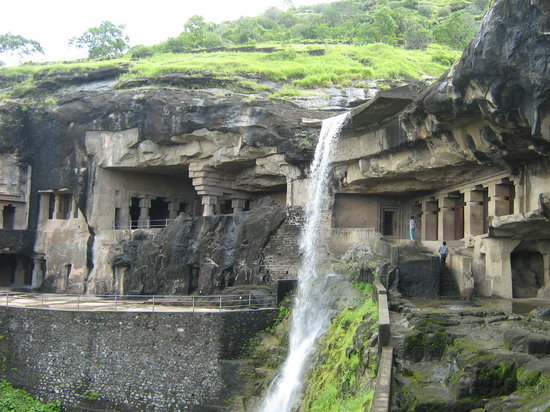 caves-with-a-waterfall-aurangabad